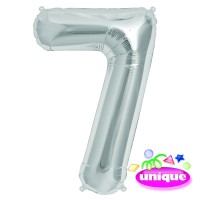 34" Silver Number 7 Foil Balloon