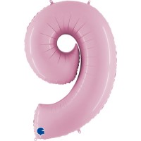Number 9 Pastel Pink 40" Foil Balloon GRABO
