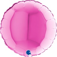 9" Round Foil Balloons Fuxia  Pack of 5 GRABO