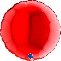 9" Round Foil Balloons Red Pack of 5 GRABO