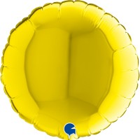 9" Round Foil Balloons Yellow Pack of 5 GRABO