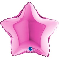 9" Star Foil Balloons Fuxia Pack of 5 GRABO