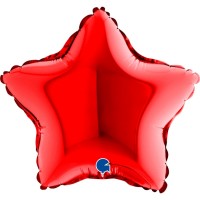 9" Star Foil Balloons Red Pack of 5 GRABO