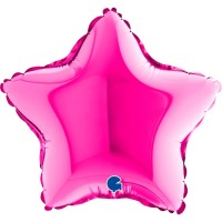 9" Star Foil Balloons Magenta Pack of 5 GRABO