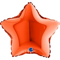 9" Star Foil Balloons Orange Pack of 5 GRABO