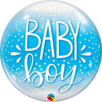 Baby Boy Blue & Confetti Dots 22" Bubble