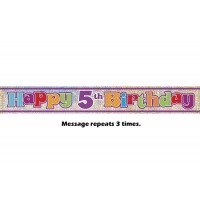 Happy 5th Birthday Prismatic Banner - 12Ft.