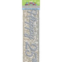 Happy 25th Anniversary Silver Prismatic Banner - 12Ft.