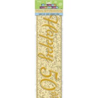 Happy 50th Anniversary Gold Prismatic Banner - 12Ft.