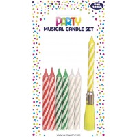 Multi Colour Musical Candles Set