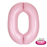 34" Matte Lovely Pink Number 0 Foil Balloon