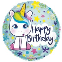 Birthday Cute Unicorn 18" Foil Ballon (Packed)