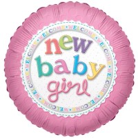 New Baby Girl 18" Foil Ballon (Packed)