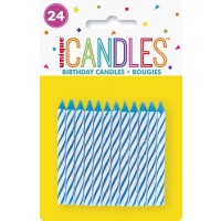 BLUE SPIRAL CANDLES (24ct) - Pack of 12