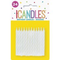 WHITE SPIRAL CANDLES (24ct) - Pack of 12