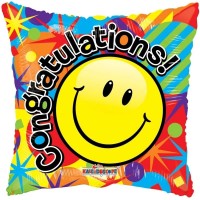 Smiley Congratulations 18" Foil Ballon (Packed)