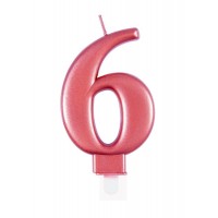 Numeral 6 Rose Gold Metallic Candle (Box of 6)