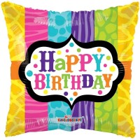 Happy Birthday Animal Print 18" Foil Ballon (Packed)
