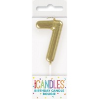 Numeral 8 Mini Gold Birthday Candle (Box of 6)     