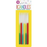 Assorted Ombre 5" Birthday Candles 12ct