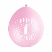 Happy 1st Birthday 9" Latex Air Fill Balloon - Blue Assortment, Printed 1 Side - 10ct.