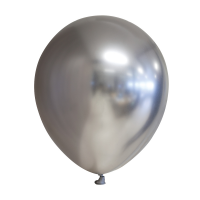 12" Mirror Balloons Silver 10Ct