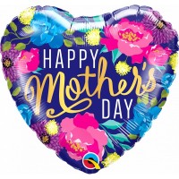 Colourful Happy Mother's Day Heart 18" Foil Balloon