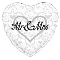 Mr and Mrs Wedding - 18" foil balloon