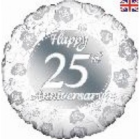 Happy 25th Anniversary - 18" foil balloon