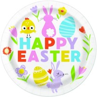 Colourful Easter Gingham 9" Plates 8ct
