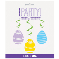 Colourful Easter Gingham Hanging Swirl Decorations
