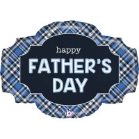 Fathers Day Plaid 32" Supershape Foil Balloon