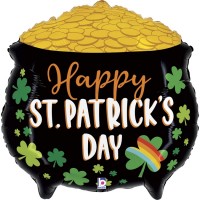 Happy St. Patrick's Day Pot of Gold 30" Supershape Foil Balloon
