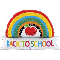 Back To School Rainbow Banner 35" Supershape Foil Balloon