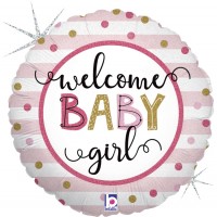 Baby Girl Stripes 18" Foil Balloon 
