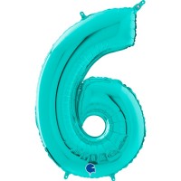 Number 6 Tiffany 26" Foil Balloon GRABO