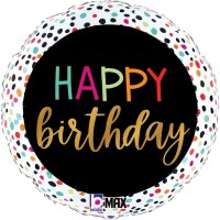 Birthday Colorful Dots 18" Foil Balloon