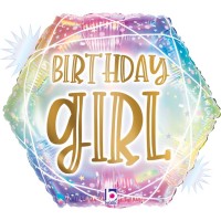Opal Pastel Birthday Girl 18" Foil Balloon