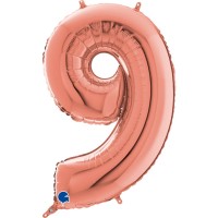 Number 9 Rose Gold 26" (Unpackaged)  Foil Balloon GRABO 