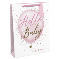 Hello Baby Pink Medium Gift Bag (Pack of 6)