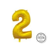 26" Gold Number 2 Foil Balloon Fiesta