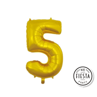26" Gold Number 5 Foil Balloon Fiesta