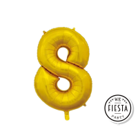 26" Gold Number 8 Foil Balloon Fiesta