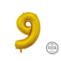26" Gold Number 9 Foil Balloon Fiesta