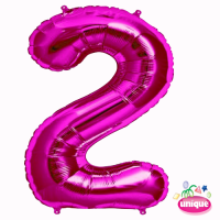 34" Pink Number 2 foil balloon