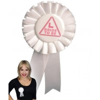 Bride to Be Miss Behave White Rosette