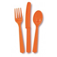 Pumpkin Orange Plastic Cutlery 18 CT.
