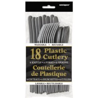 Silver Plastic Cutlery Assorted - 18 CT.