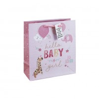 Hello Baby Girl Medium Gift Bags 6ct