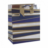 Male Stripe Kraft Large Gift Bags 6ct
